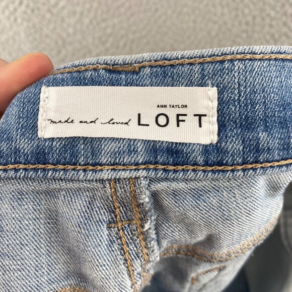 LOFT Jeans Womens 29 8 Blue Flare Light Wash Denim Button Fly Stretch Everyday - Picture 9 of 11